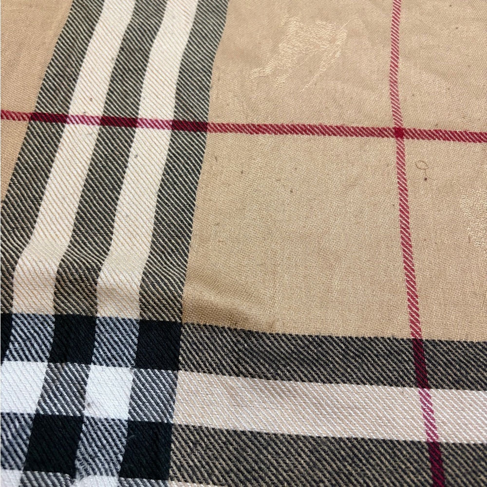 Burberry Cashmere Scarf Authentic nova Check Winter Beige Scarf 68X27 - Picture 9 of 12